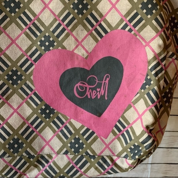 O’NEILL Pink And Gray Plaid Travel/Beach Tote - Picture 3 of 6